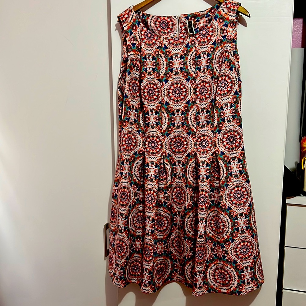 Julian Taylor Orange and Blue Sleeveless Sundress